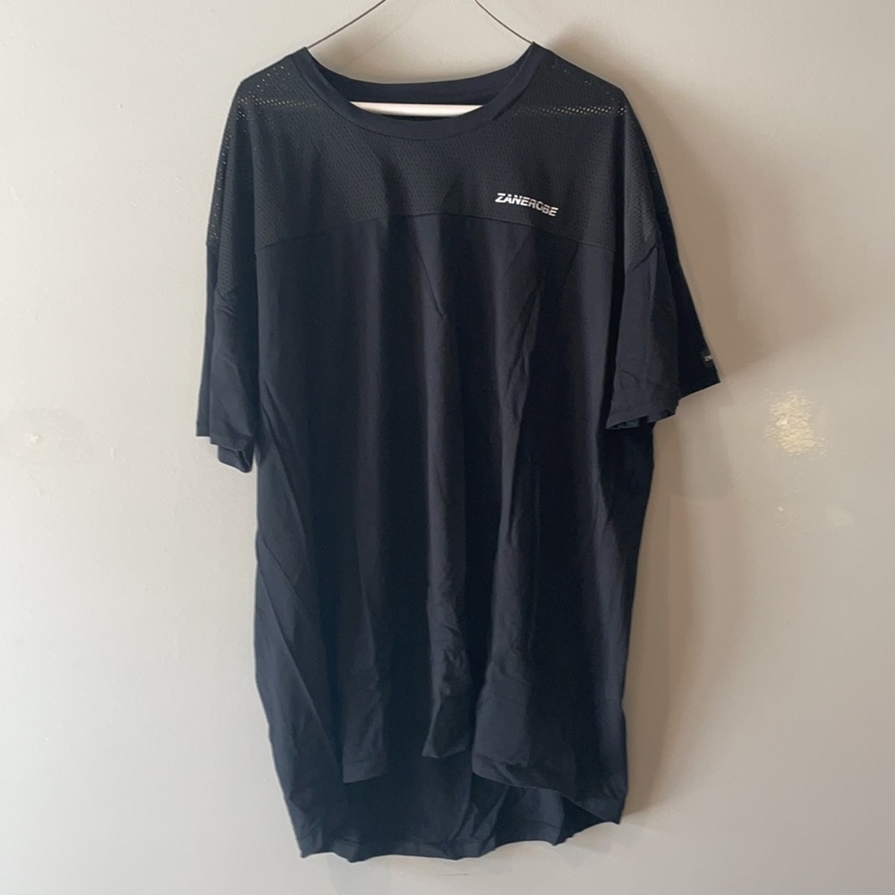 Zanerobe T-shirt black mesh top